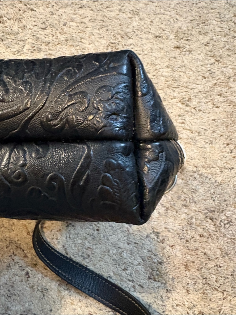 DCL Designer Custom Leather Black and Cream Women's Shoulder Bag - Picture 6 of 14